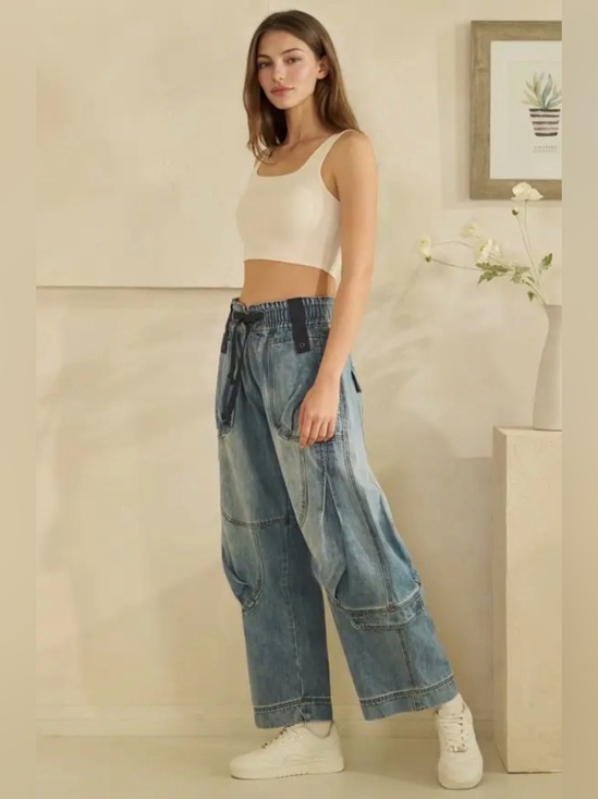 Oli & Hali Denim - NEW Oli & Hali Detailed Barrel Denim Jeans
